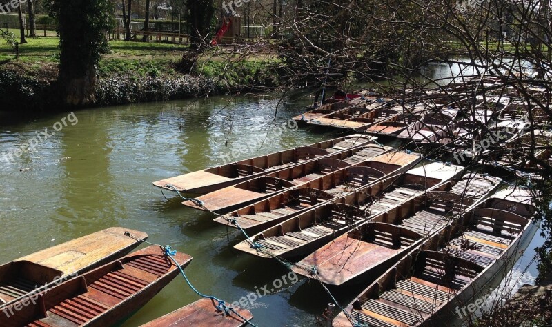 Punts Punting Oxford River Thames