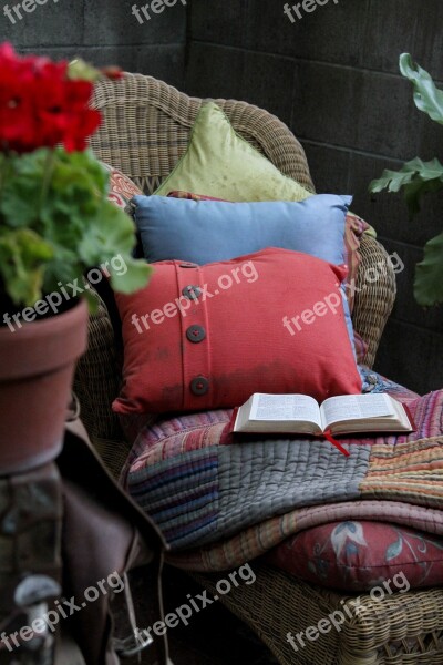 Chair Pillows Bible Open Book Devotions