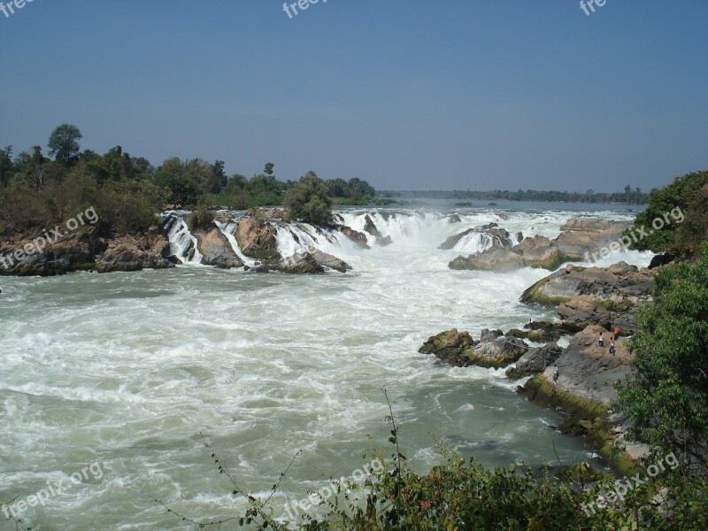 Tourism Southern Laos Waterfall Pha Pheng Icon Free Photos