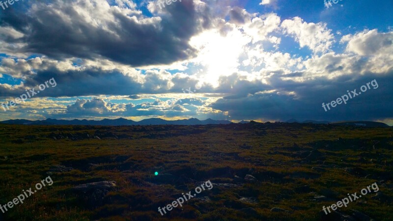 Sunset Landscape Cloud Break Sunlight Tranquil