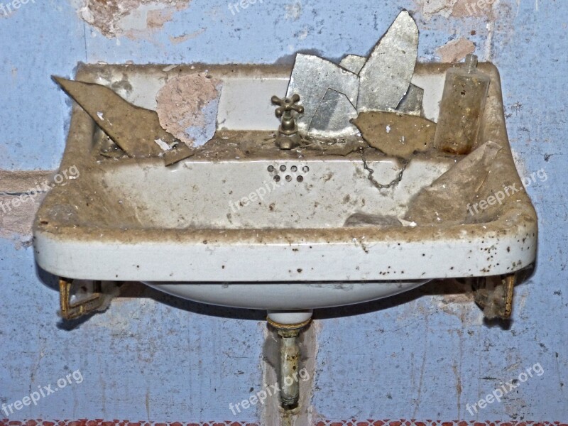 Tap Sink Old Abandoned Porcelain