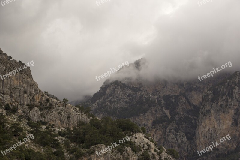 Foggy Mountains Fog Nature Landscape