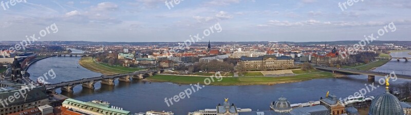 Panorama Dresden Elbe Frauenkirche Frauenkirche Dresden