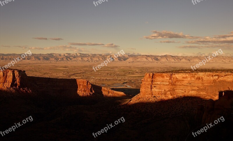 Colorado National Monument Landscape Plateaus Mountains Horizon