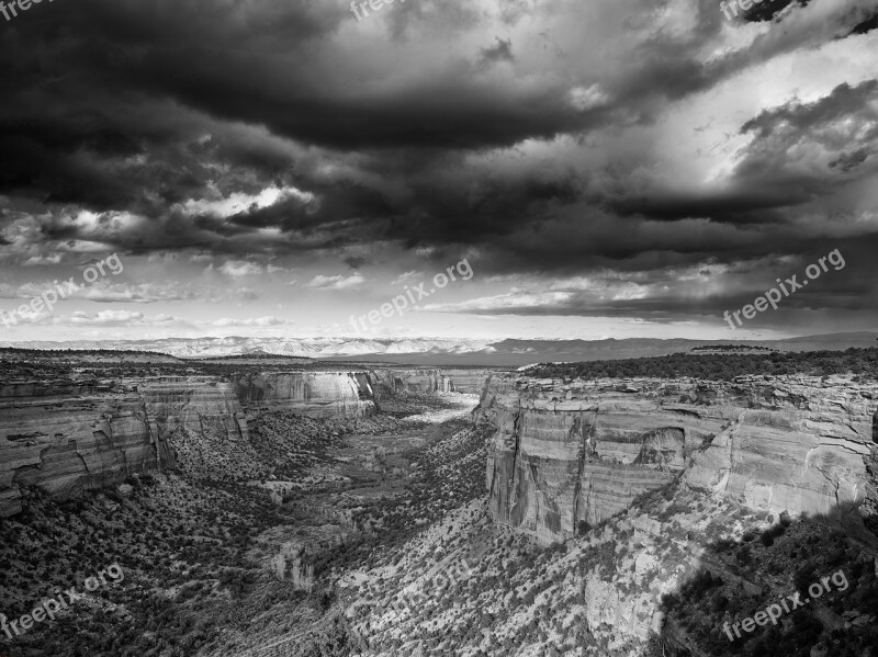 Colorado National Monument Plateaus Landscape Sky Clouds