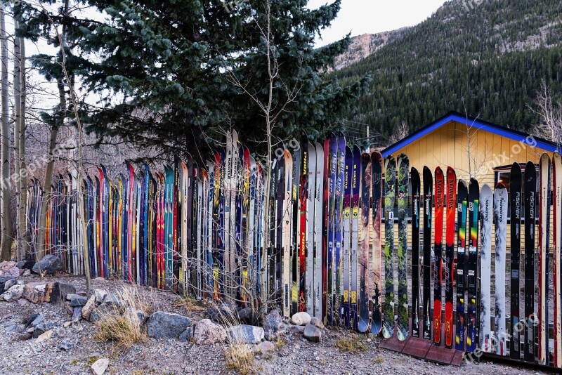 Idaho Springs Colorado Skis Fence Unique