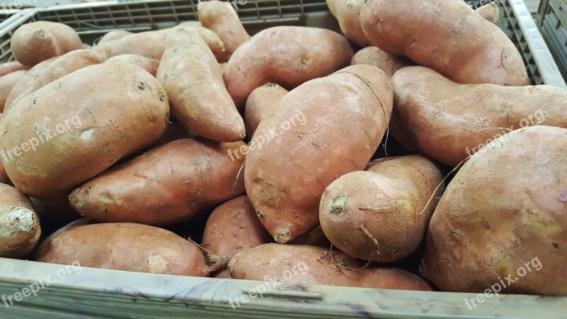 Sweet Potatoes Potatoes Food Grocery Tuber