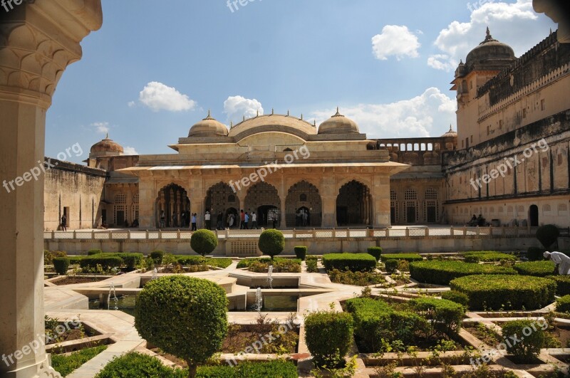 Jaipur Amber Fort Rajasthan India Garden