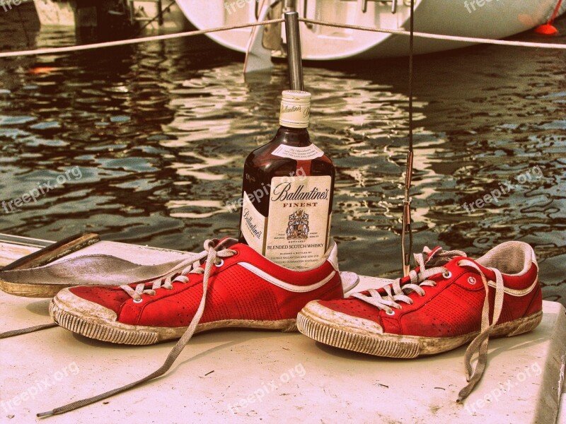 Ballantines Whisky Sneakers Water Sailing