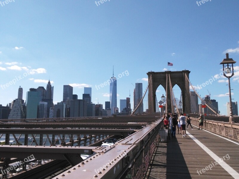 New York Brooklyn Bridge Manhattan Free Photos