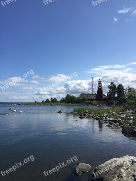 Sea Water Lighthouse Clear Blue Himmel