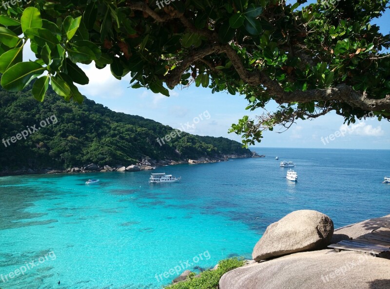 Similan Island Boats Azure Sea Paradise