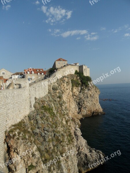 Dubrovnik Croatia City Wall Adriatic Sea Historic Center