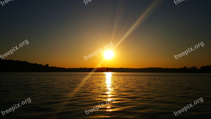 Sunset Lake Sunset Lake Water Sky