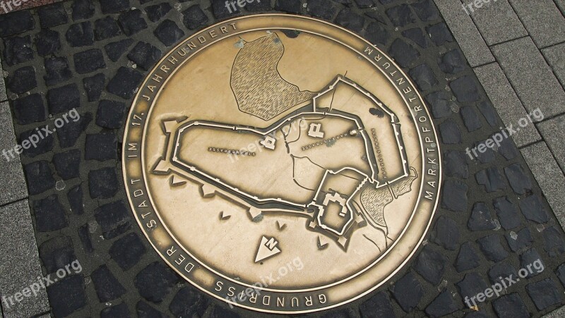 Germany German Map Pavement Europe Gold