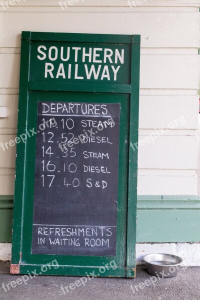 Railway Chalkboard Timetable Rail Board