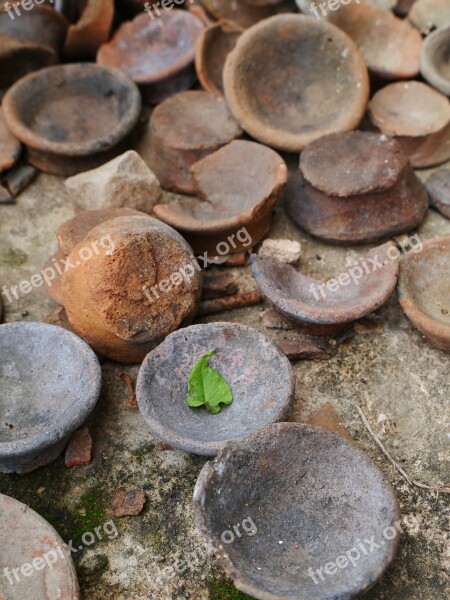 Bowls Terracotta Leaf Earth Free Photos