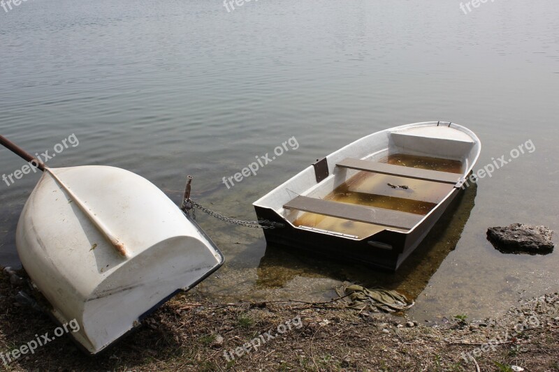 Water Rowboat Summer Pond Surface