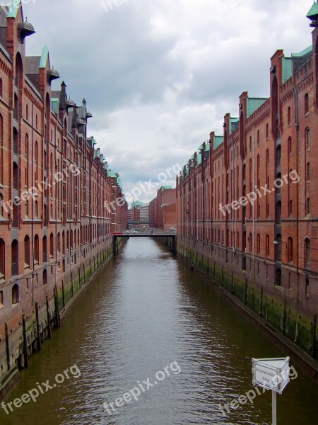 Speicherstadt Hamburg Brick Building Old Speicherstadt