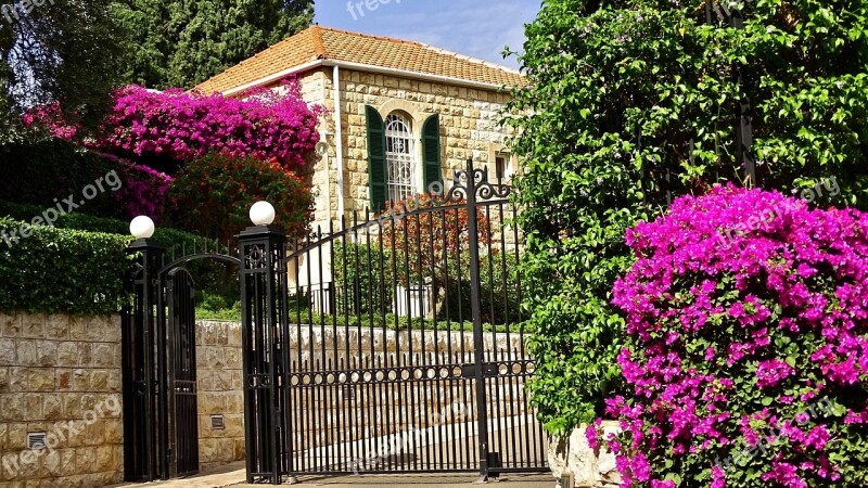 Israel Haifa Building Flowers Free Photos