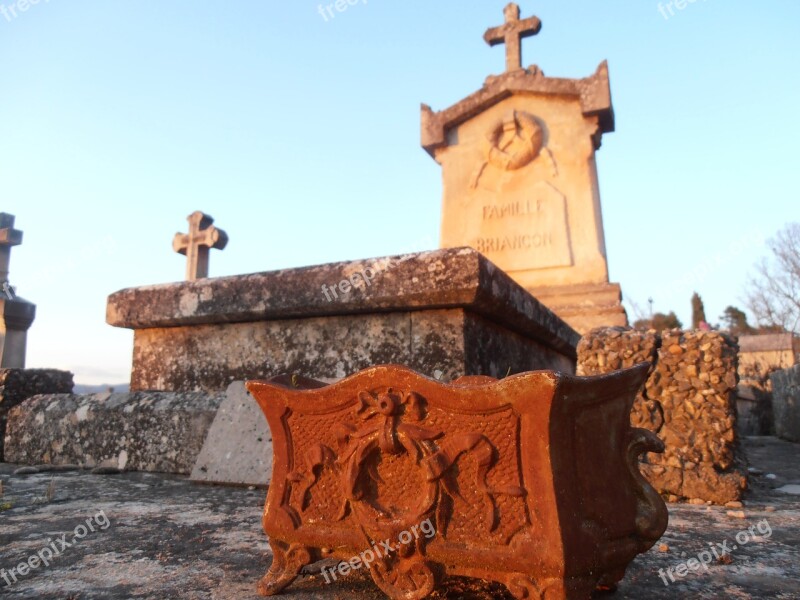 Grave Tombstone Cemetery Red Graves