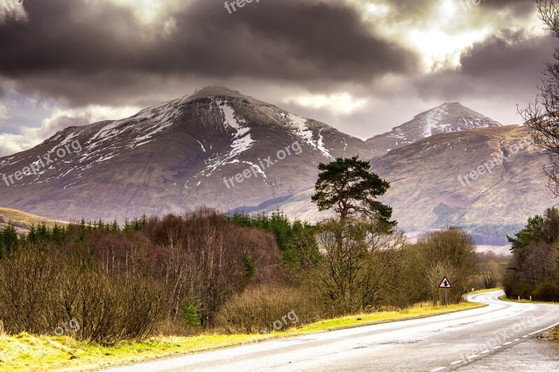 Hill Landscape Winter Mountain Nature