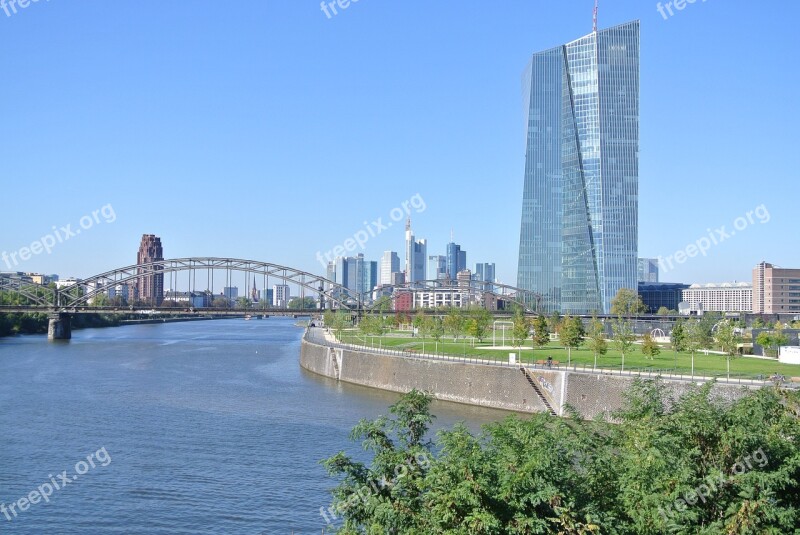 Frankfurt Skyline Ecb Frankfurt Free Photos