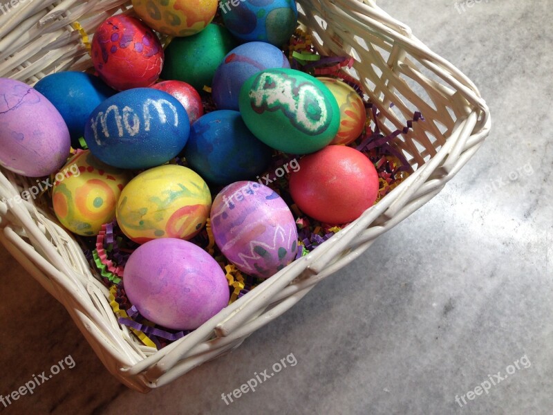 Easter Easter Basket Mom Dad Colorful