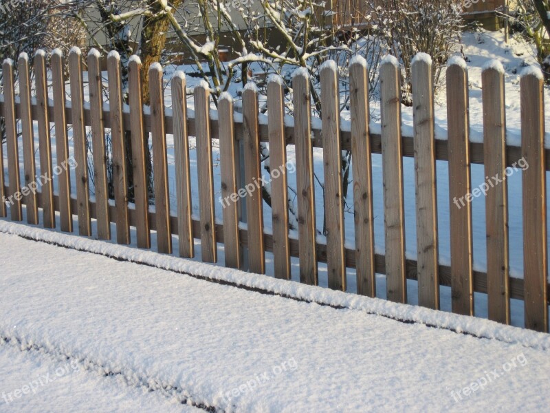 Fence Snow Winter Cold Wood