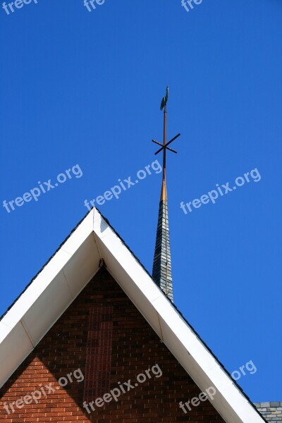 Church With Trees Church Building Gable Spire