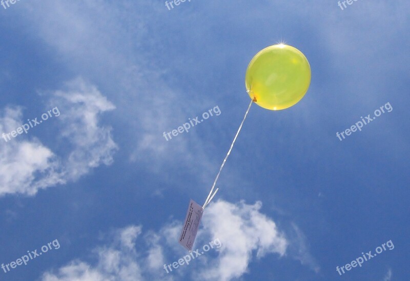 Freedom Balloon Flying Sky Yellow