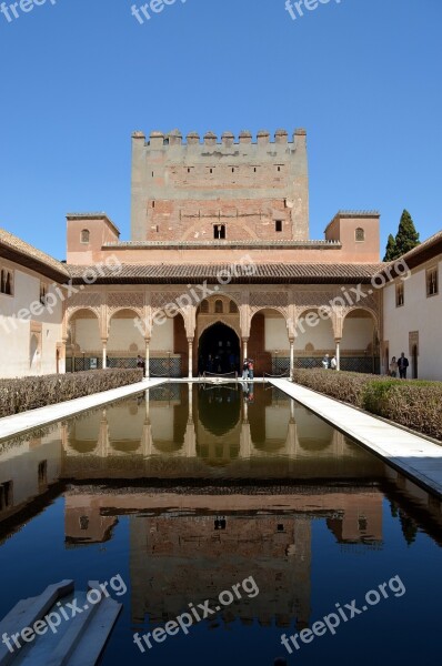 Alhambra Mirror Reflexes Fortress Moorish