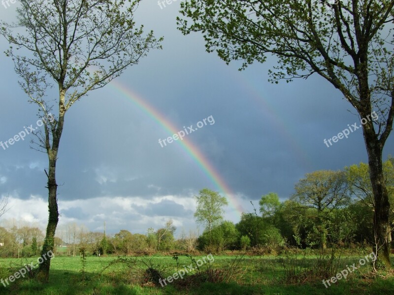 Brittany Finistère Storm Rainbow Free Photos