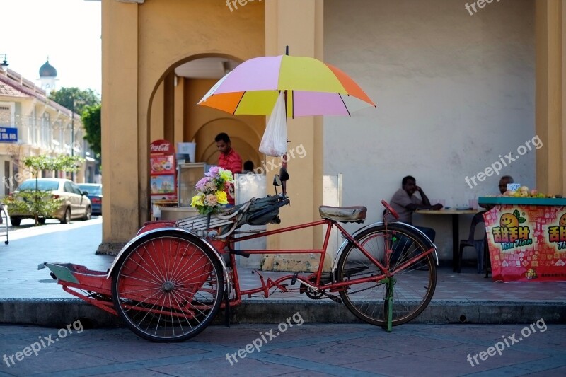 Penang Trishaw Asia Color Tourism