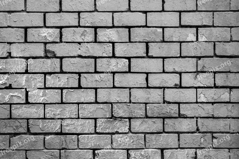 Wall Graffiti Bricks Black And White Mural