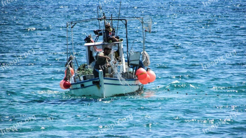 Cyprus Potamos Liopetri Fishing Boat Fishing Sea