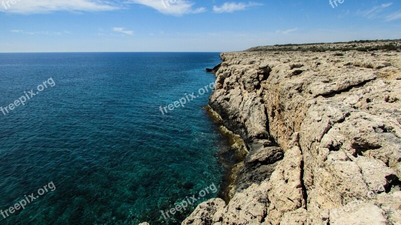 Cyprus Xylofagou Coast Rocky Coastline