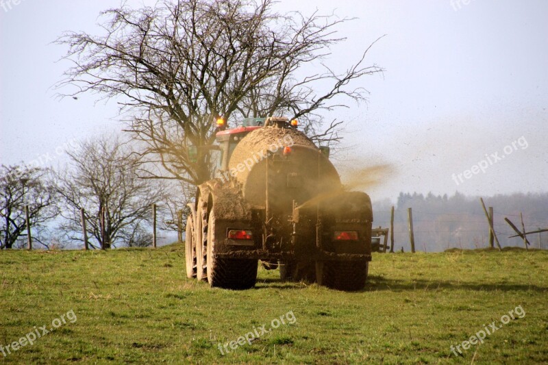 Güllefaß Gülle Liquid Manure Tractor Emptied Güllefaß