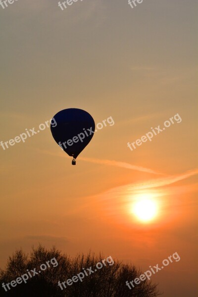 Captive Balloon Sunset Balloon Sky Lighting