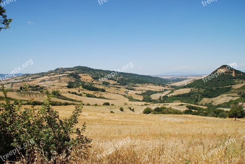 Tuscan Hills Fielsd Italy Countryside