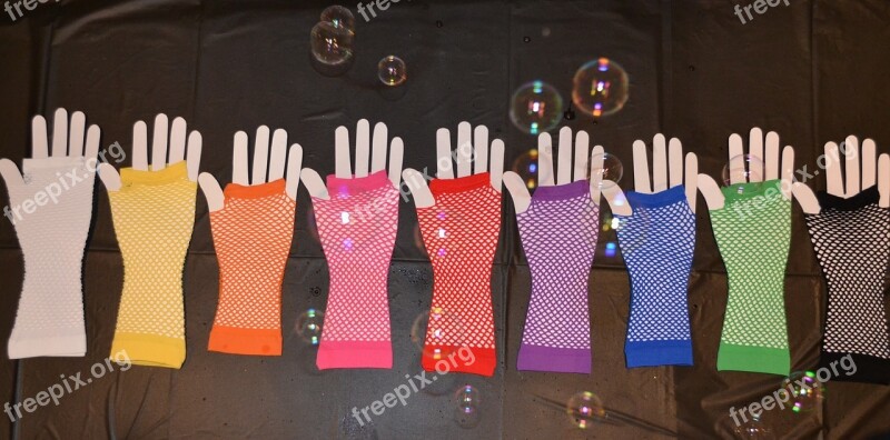 Gloves Bubbles Colored Gloves Hand Free Photos