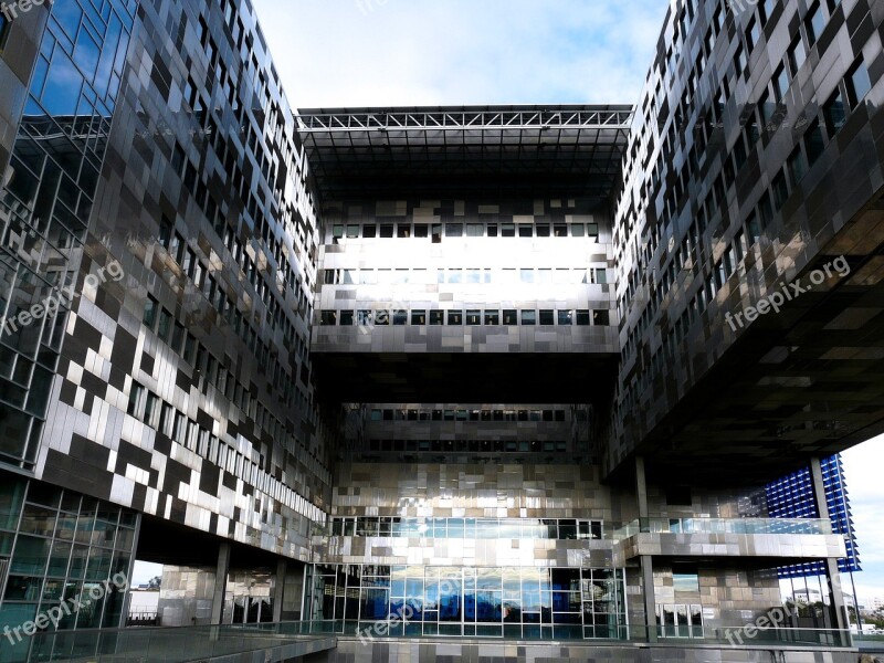 Architecture Building Facade Montpellier Reflections