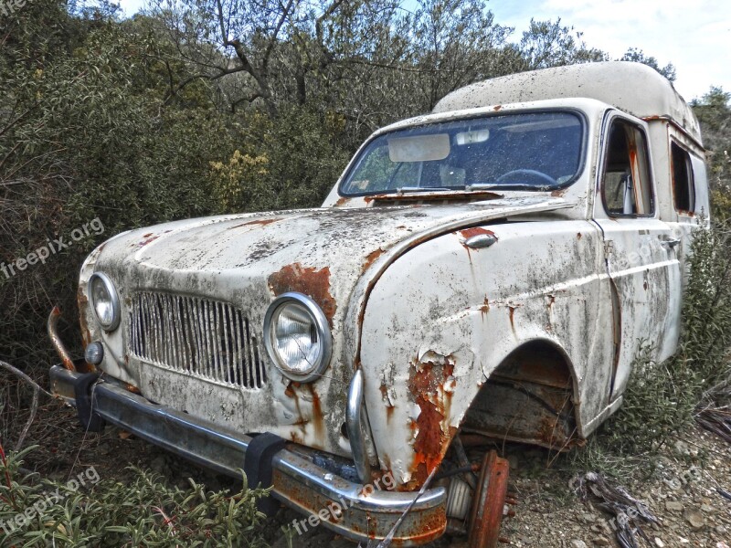 Old Car Abandoned Renault F4 Rusty Weed