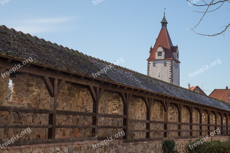 Historic Center Middle Ages City Wall Truss Gengenbach