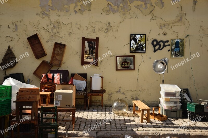 Flea Market Vintage Lisbon Sun Afternoon