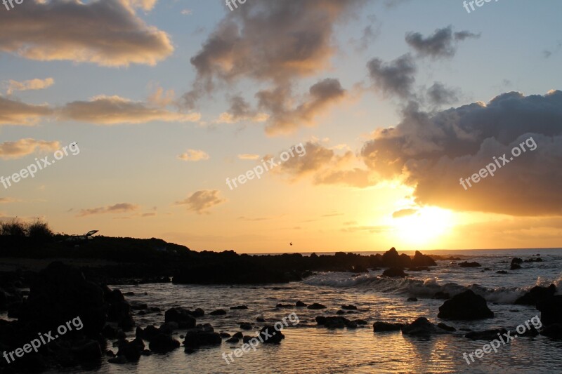 Hawaii Sunrise Sandy Beach Morning Dawn