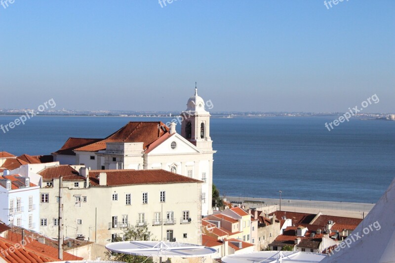 Tagus River Portugal Lisbon Travel Tranquility