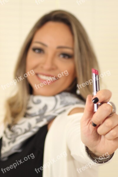 Happy People Cosmetics Lipstick Beauty Beautiful Woman