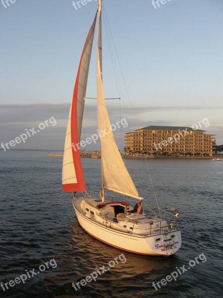 Sailboat Sunset Boat Ocean Yacht