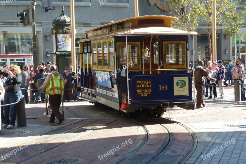 San Francisco Cable Car Transportation Tram Free Photos